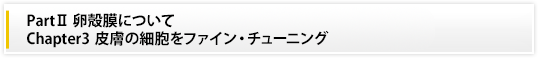 PartⅡ 卵殻膜について|Chapter3 皮膚の細胞をファイン・チューニング